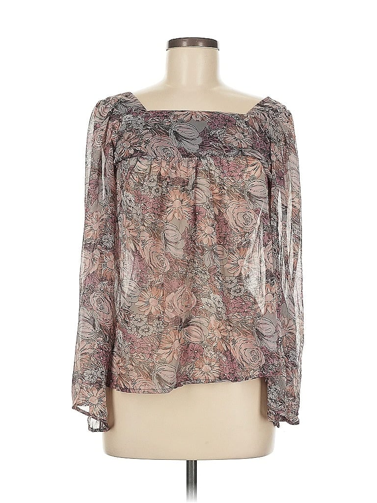 Pre-owned Fire Los Angeles Long Sleeve Blouse In Gray