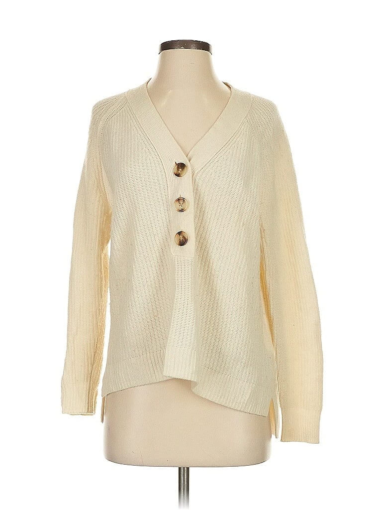 Pre-owned Madewell Wool Cardigan Sweater In White