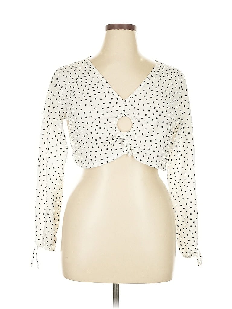 Pre-owned Boohoo Long Sleeve Blouse In White