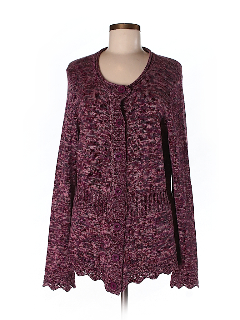 Hasting & Smith Solid Purple Cardigan Size L - 60% off | thredUP