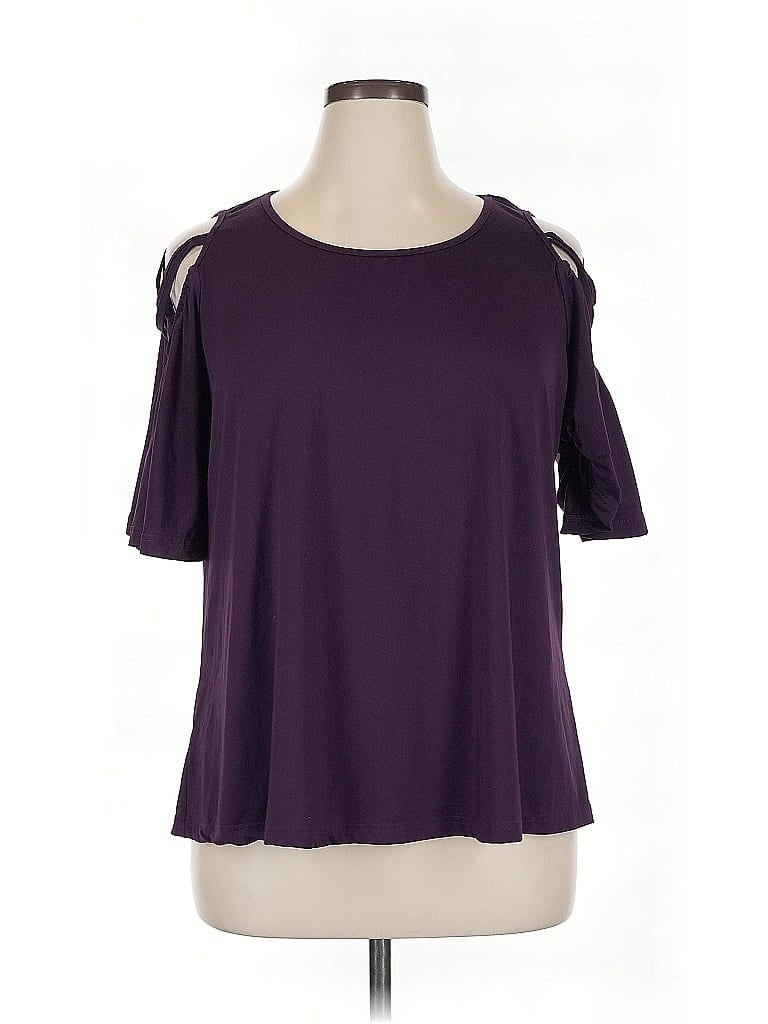 Agnes Orinda Purple Short Sleeve Top Size 1X - photo 1