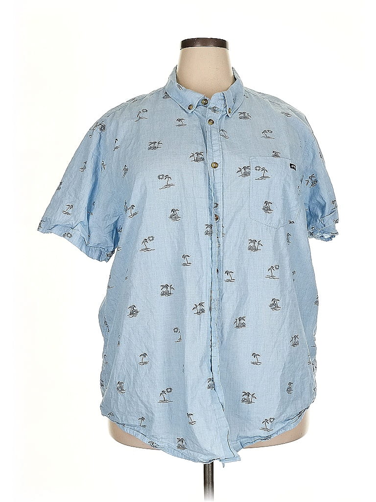 Pre-owned Billabong Short Sleeve Button Down Shirt In Blue
