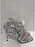 Prada 100% Patent Leather Metallic Silver Heels Size EU 40 - photo 11