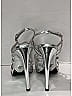 Prada 100% Patent Leather Metallic Silver Heels Size EU 40 - photo 4