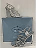 Prada 100% Patent Leather Metallic Silver Heels Size EU 40 - photo 9