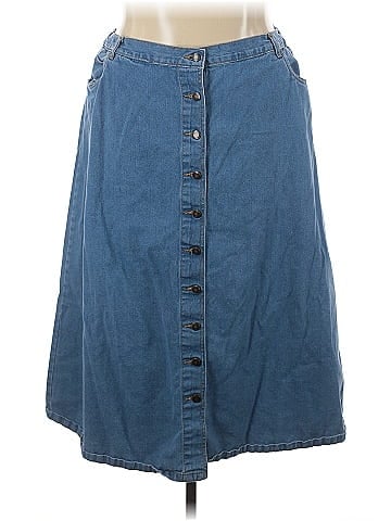 Woman Within Denim Skirt (view 1)