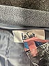 Le Suit 100% Polyester Chevron-herringbone Gray Blue Blazer Size 16 - photo 3