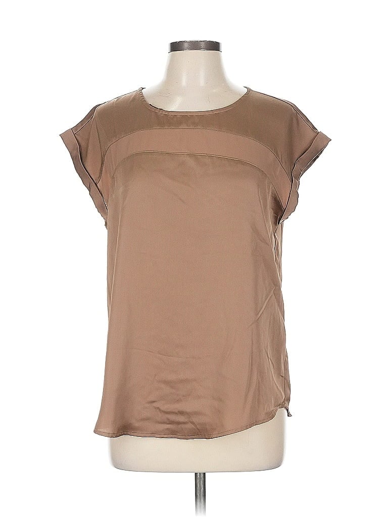 Pre-owned 7th Avenue Design Studio New York & Company Short Sleeve Blouse In Brown