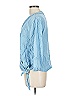 Soho JEANS NEW YORK & COMPANY 100% Lyocell Blue 3/4 Sleeve Blouse Size L - photo 4