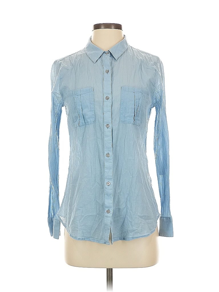 Pre-owned Calvin Klein Long Sleeve Button Down Shirt In Blue