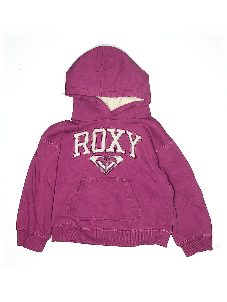 Pre-owned Roxy Girl Kids' Pullover Hoodie In Purple