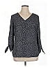 Fortune + Ivy 100% Polyester Gray 3/4 Sleeve Blouse Size XL - photo 1