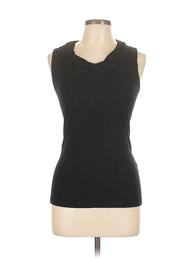 Pre-owned Three Dots Sleeveless Top Black Cowl Neck Tops