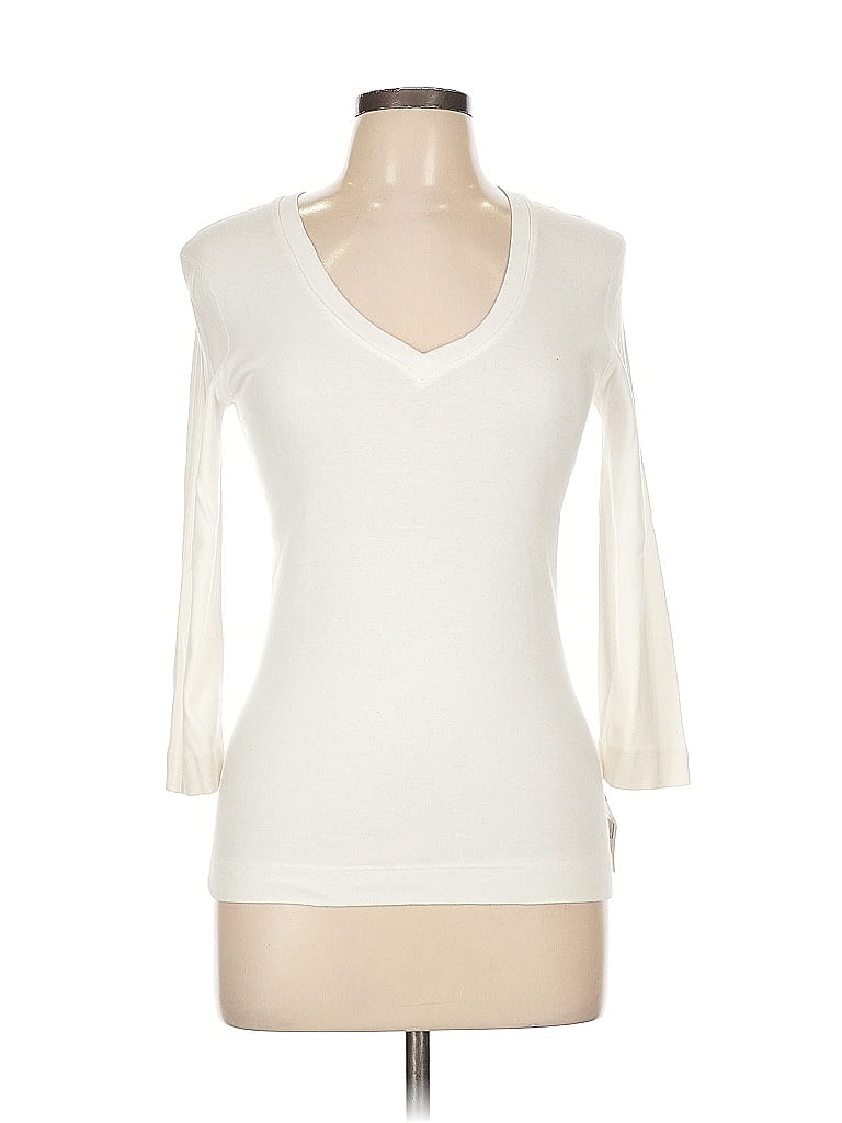 Three Dots 100% Cotton Ivory 3/4 Sleeve T-Shirt Size L - photo 1