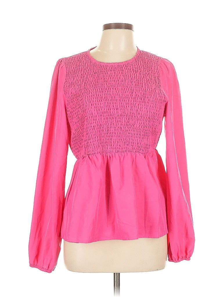 Pre-owned Shein Long Sleeve Blouse In Pink