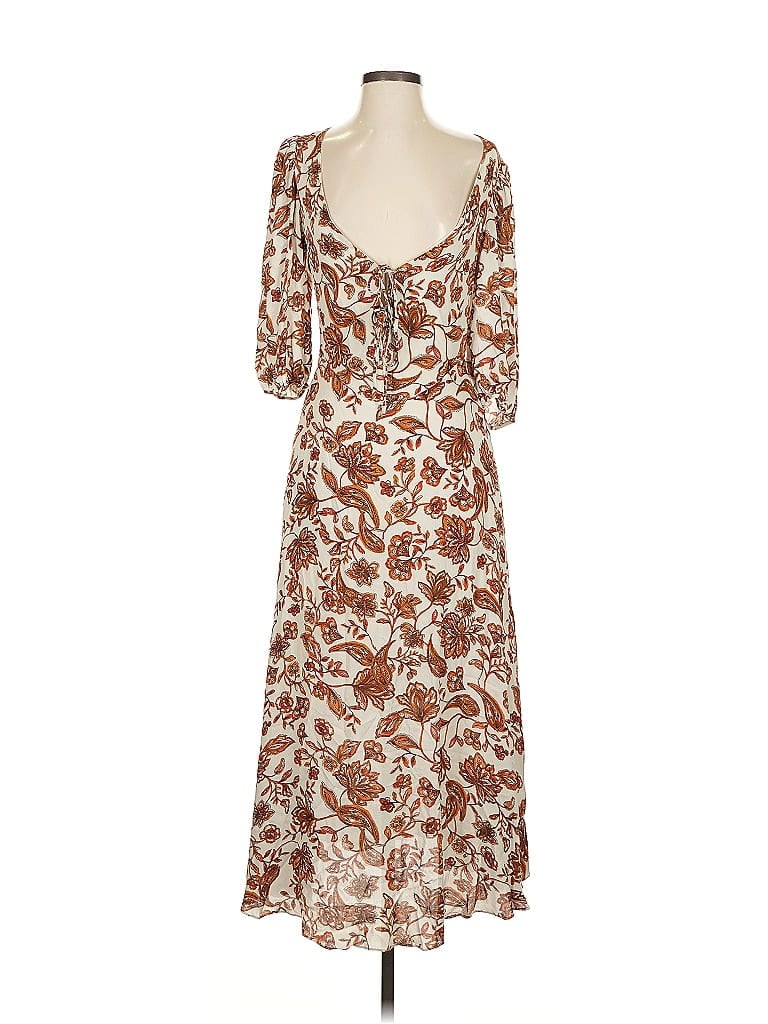 Nicholas 100% Viscose Paisley Brown Casual Dress Size 8 - photo 1
