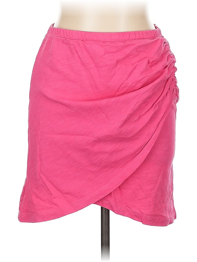 LNA 100% Cotton Solid Pink Casual Skirt Size L - photo 1