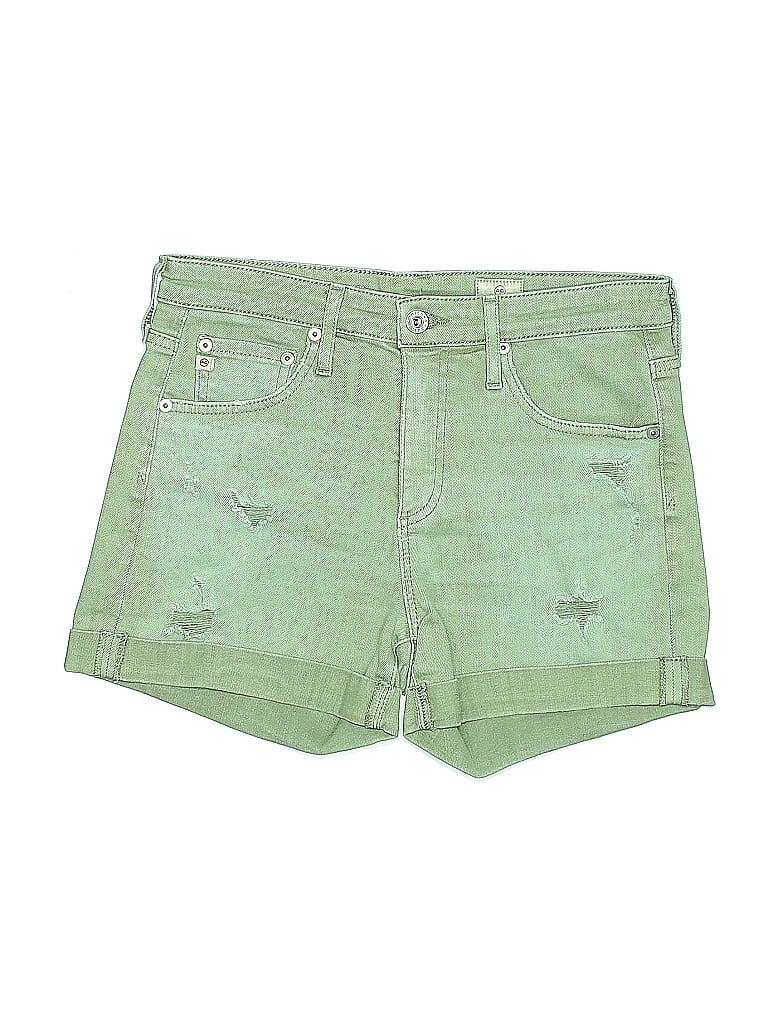 Adriano Goldschmied Stars Green Denim Shorts Size 26 waist - photo 1