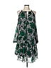 Donna Morgan 100% Polyester Print Green Casual Dress Size 8 - photo 1