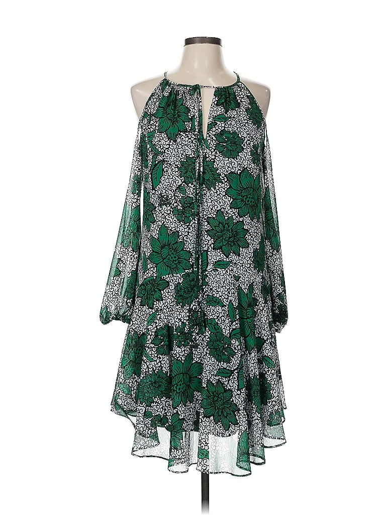 Donna Morgan 100% Polyester Print Green Casual Dress Size 8 - photo 1