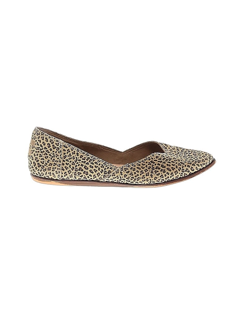 TOMS Animal Print Gold Tan Flats Size 7 - photo 1