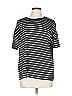 Isaac Mizrahi LIVE! 100% Cotton Stripes Black Short Sleeve T-Shirt Size L - photo 1