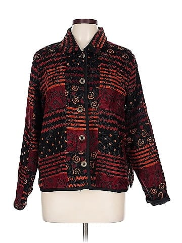 Christopher & Banks Black Bohemian Patterned Jacket (view 1)