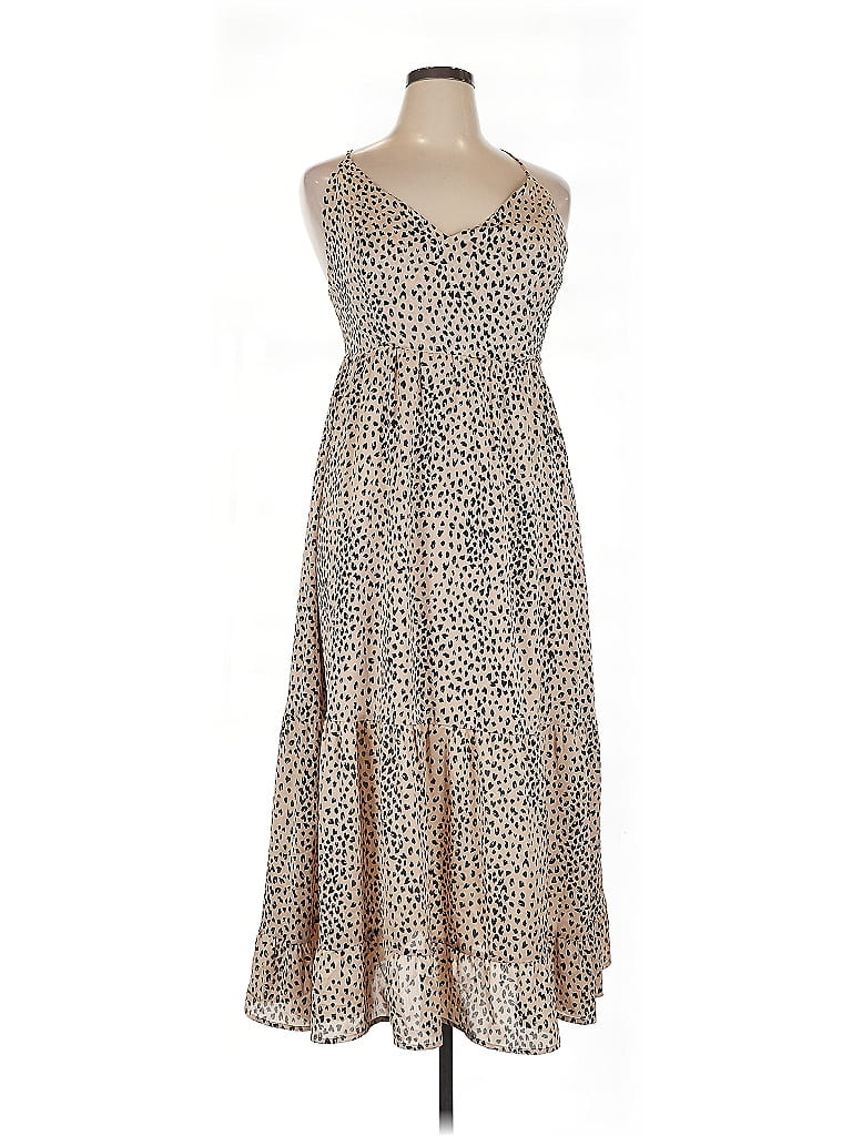 Cupshe 100% Polyester Animal Print Tan Casual Dress Size XL - photo 1
