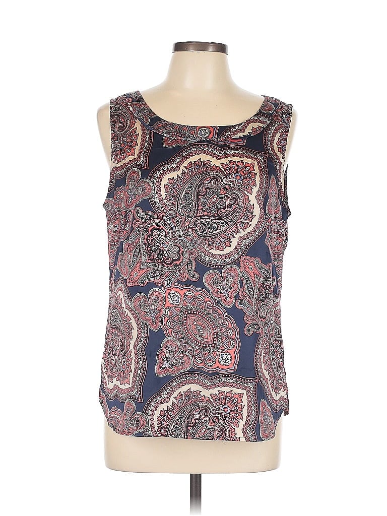 ANN TAYLOR FACTORY Pre-owned Sleeveless Top Blue Scoop Neck Tops