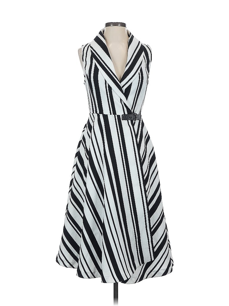 Gracia Stripes White Cocktail Dress Size S - photo 1