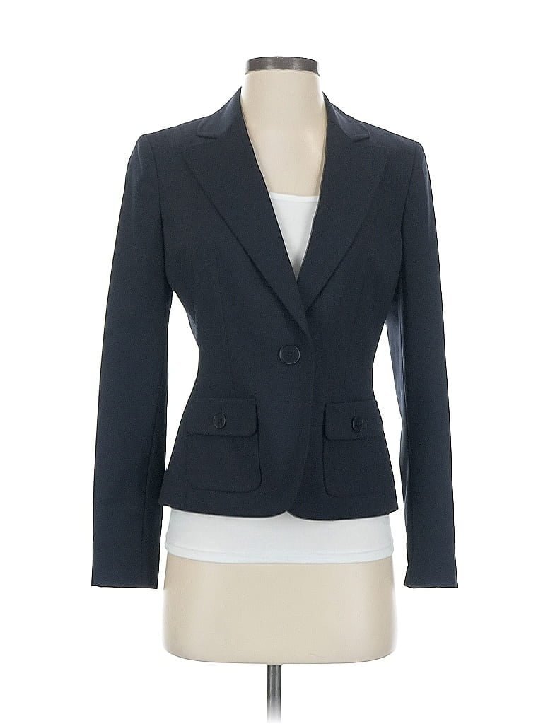 Pre-owned Ann Taylor Loft Wool Blazer Jacket In Blue