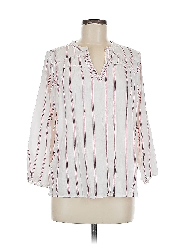 Pre-owned Splendid 3/4 Sleeve Blouse In White