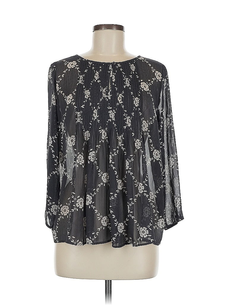 Pre-owned Old Navy 3/4 Sleeve Blouse In Black