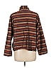 Chico's Design 100% Silk Stripes Brown 3/4 Sleeve Silk Top Size Lg (2) - photo 2