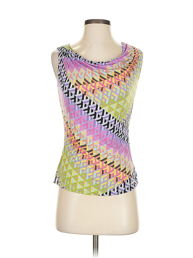 Pre-owned Calvin Klein Tank Top Purple Strapless Neckline Tops