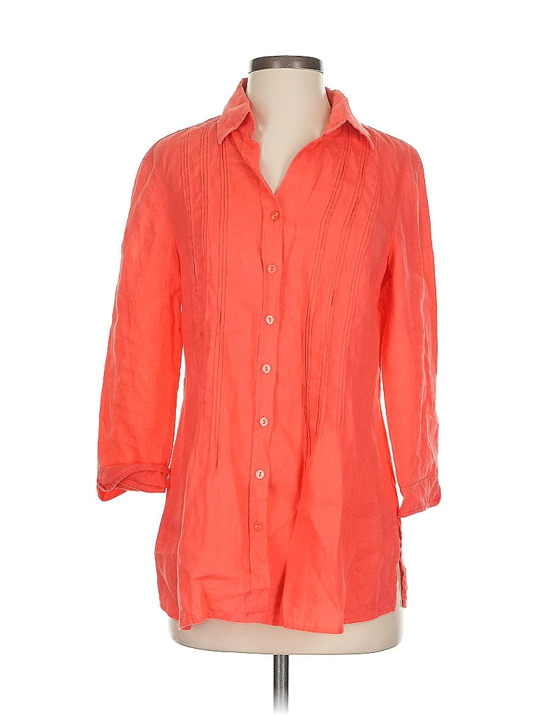 Pre-owned Gerry Weber 3/4 Sleeve Button Down Shirt In Pink