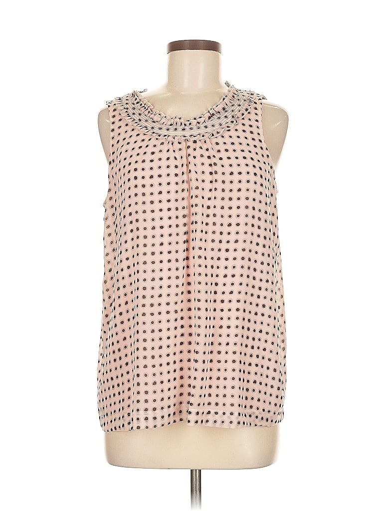 Pre-owned Donna Karan Tank Top Pink Tie Neck Tops