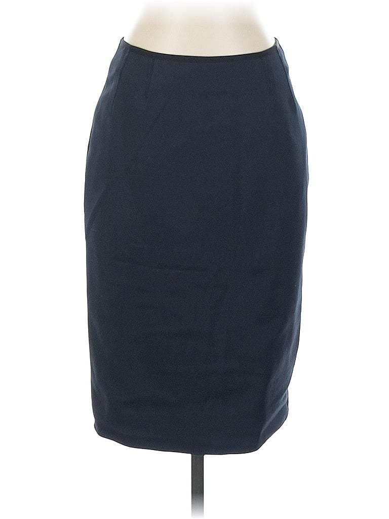 Akris Punto Solid Blue Black Formal Skirt Size 4 - photo 1