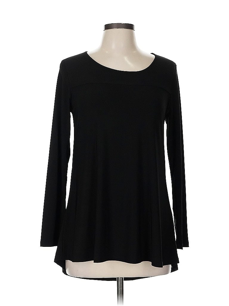 Pre-owned Last Tango Long Sleeve Top Black Boatneck Tops