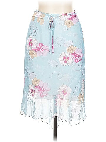 My Michelle Y2K Sheer Floral Blue Chiffon Overlay Skirt (view 1)