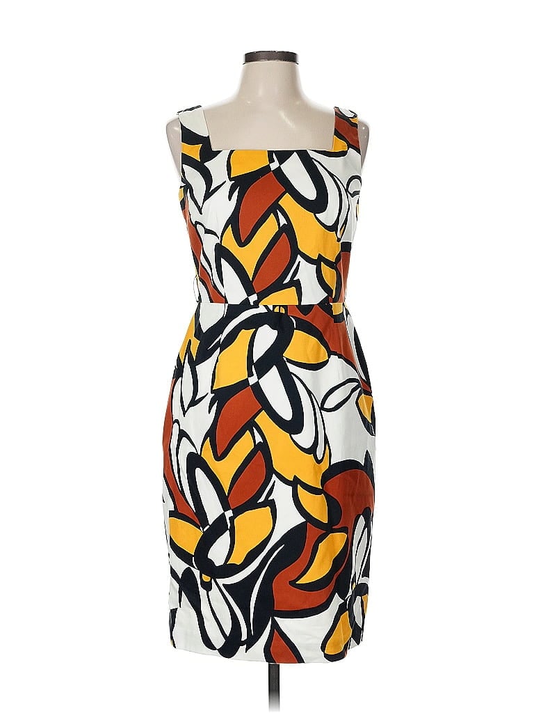 David Meister Graphic Orange Cocktail Dress Size 8 - photo 1