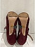 Prada 100% Suede Burgundy Heels Size EU 37 1/2 - photo 12