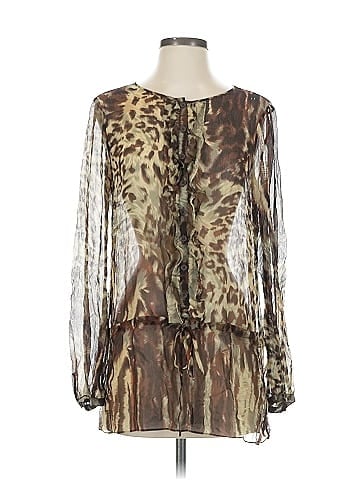 CAbi Long Sleeve Silk Top (view 1)