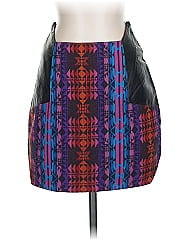 Black Halo Faux Leather Skirt