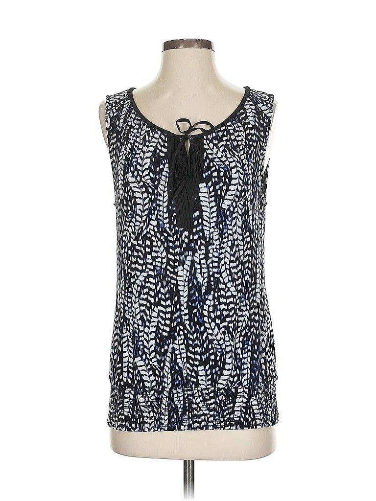 Pre-owned White House Black Market Tank Top Blue Tie Neck Tops