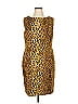 Carlisle Animal Print Brown Orange Cocktail Dress Size 16 - photo 1
