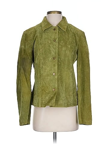 Christopher & Banks Olive Green Timeless Suede Jacket (view 1)