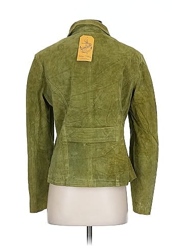 Christopher & Banks Olive Green Timeless Suede Jacket (view 2)