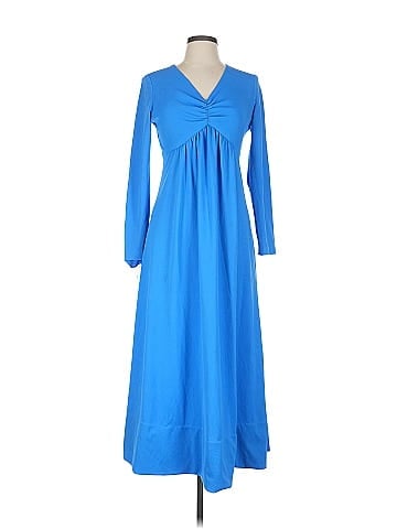 Assorted Brands Charming Blue Dress with Ruched Detail (view 1)