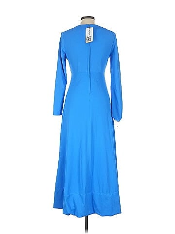 Assorted Brands Charming Blue Dress with Ruched Detail (view 2)